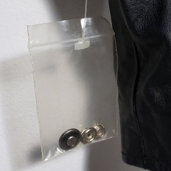 Vintage Virginia Slims Wear Black Leather Biker Jacket - Picture 5 of 9